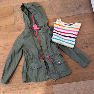 Isaac Mizrahi Girl’s Green Jacket and Epic Threads Rainbow Tee Bundle